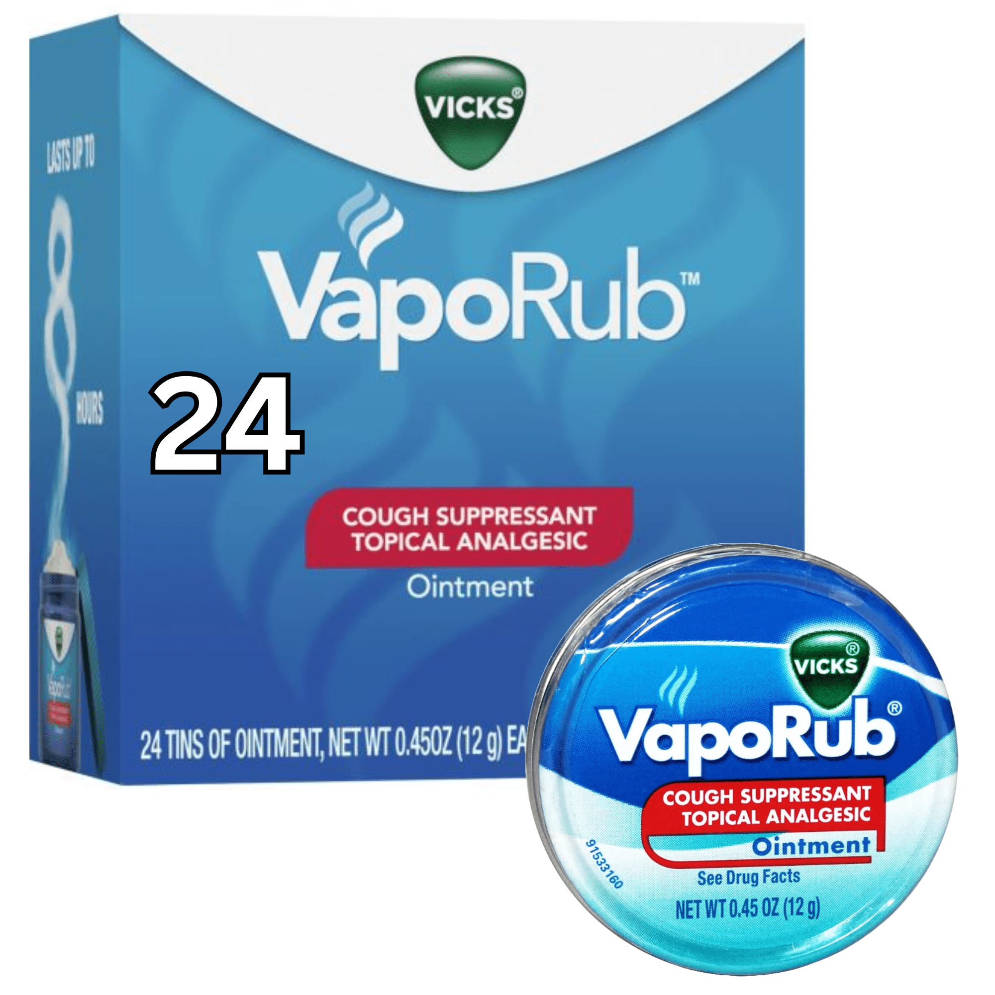 VICKS VAPO RUB IN CAN/.45oz-pk24. (SKU #11470)