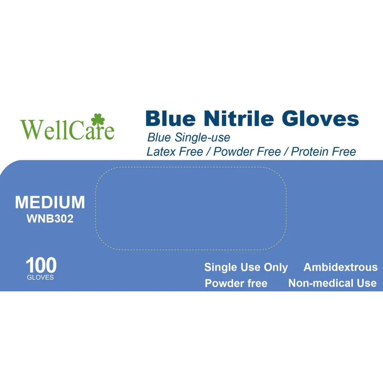 BLUE NITRILE GLOVE MEDIUM 3mil 100ct (SKU #60403)