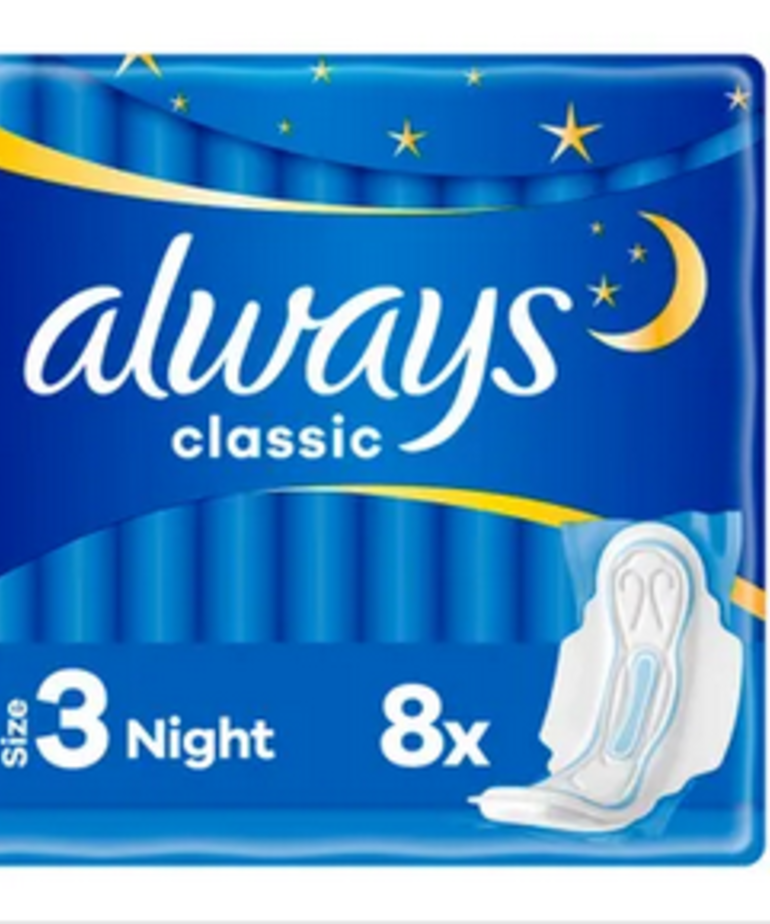 ALWAYS CLASSIC #9866 SIZE3 /8CT NIGHT-TIME (SKU #80709)