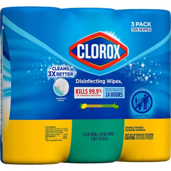 CLOROX DISINFECTING WIPES-LEMON 15PK (SKU #62400)