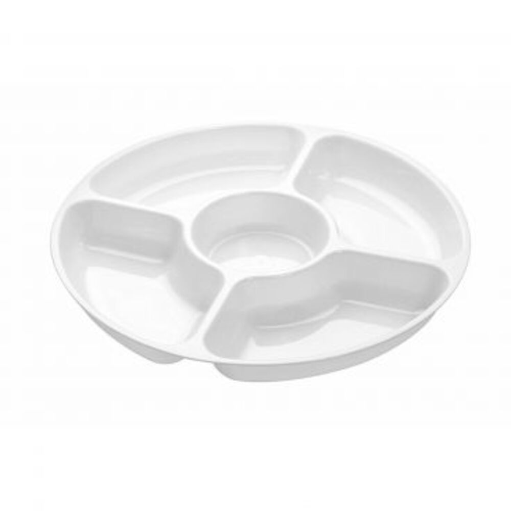 D12050.WH 12" 5 COMP TRAY WHITE (25CT) (SKU #70505)