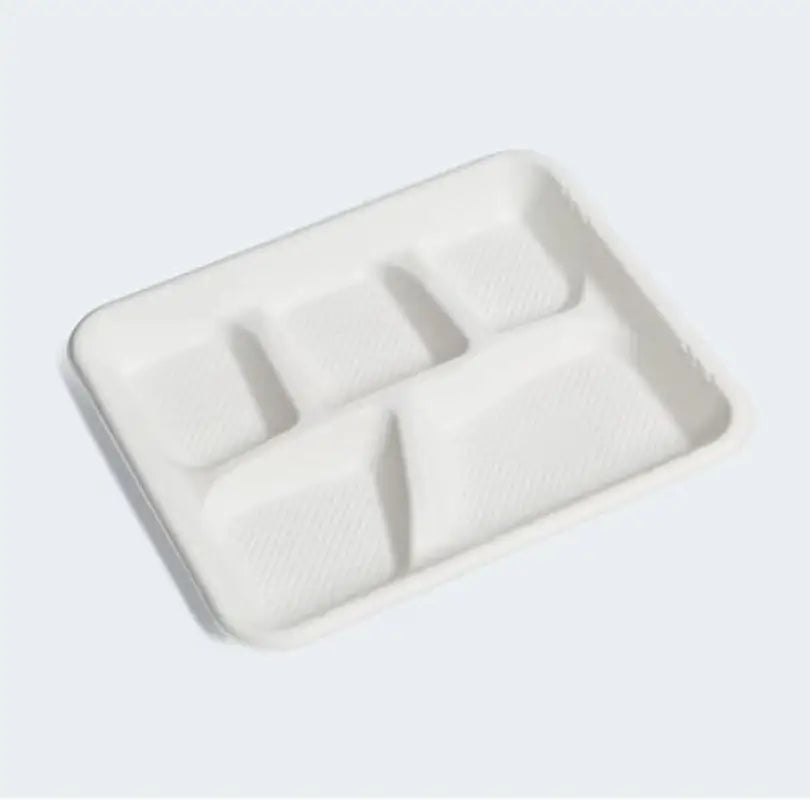 5 COMP BAGASSE SCHOOL LUNCH TRAY (200ct) (SKU #70904)
