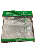 KITCHUTEN 51ct WHITE PLASTIC FORK- #SF10001. (SKU #62399)