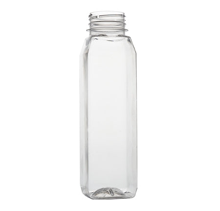 #PET12WH-32.5 BOTTLE SQUARE JUICE 12OZ SCREW CAP CLEAR PET WH 7.05 TALL 228CT (SKU #70331)