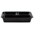 #333B 32oz 3 COMP RECTANGULAR CONTAINER BLACK (150ct) (SKU #70747)