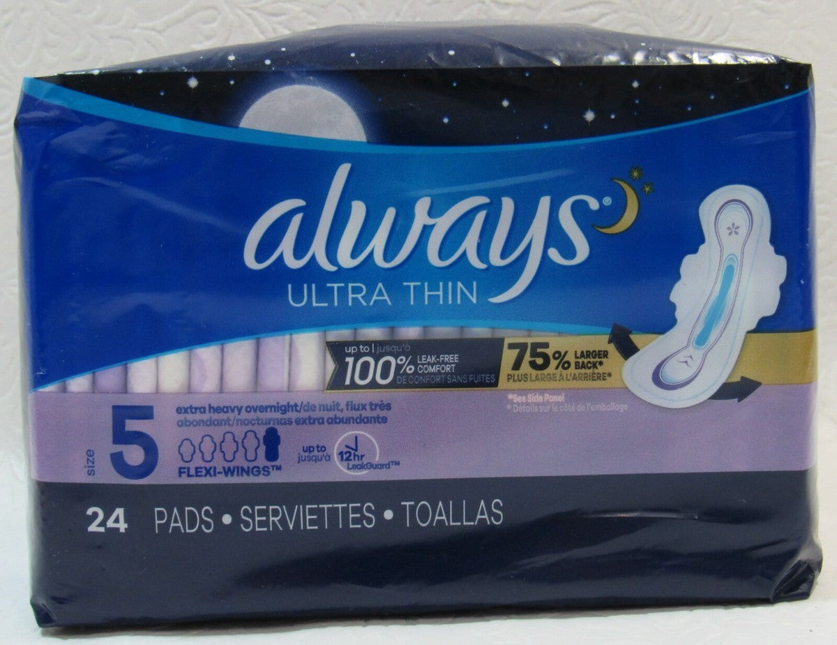 ALWAYS PADS #75598 ULTRATHIN 24CT SIZE5 (SKU #62203)