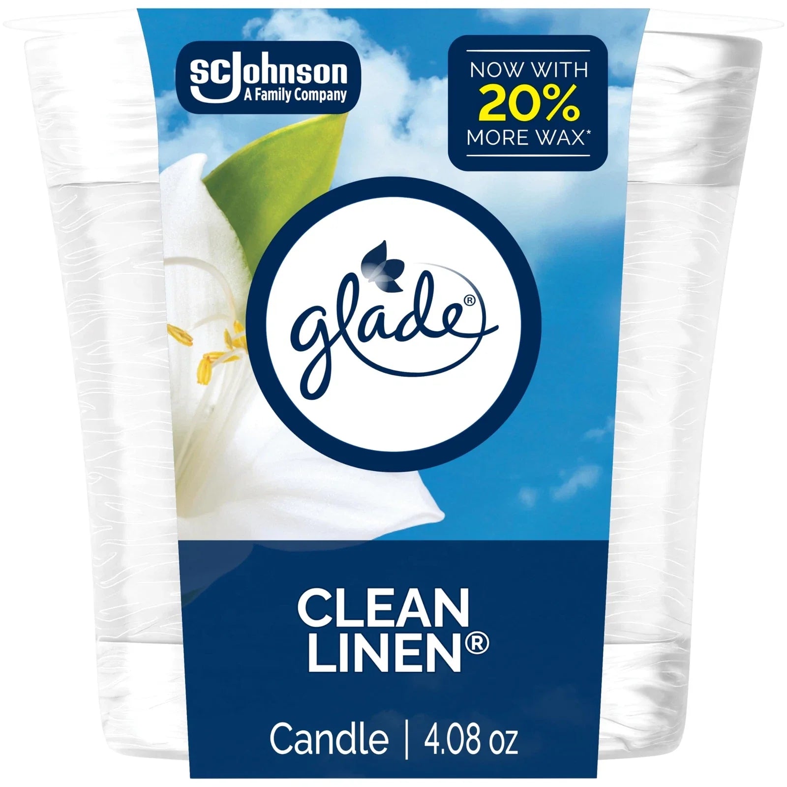 GLADE CANDLE -CLEAN LINEN 4.08oz (SKU #13590)