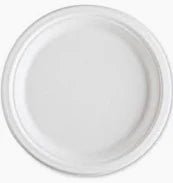 RP09W WHITE SUGARCANE PLATE 9" 500CT (SKU 60422) - Fraterra Home powered by KB Logistics & Distribution LLC