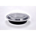 #9048B 48oz BLACK ROUND MICROWAVE CONT (150 set) (SKU #70864)