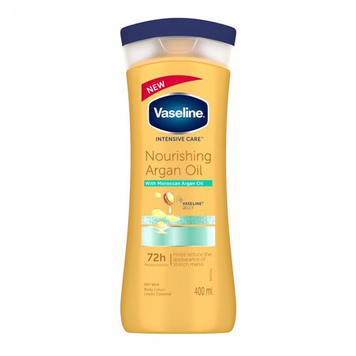 VASELINE MOISTURE LOTION-400ml/NOURISHING ARGAN OIL (SKU #60294)